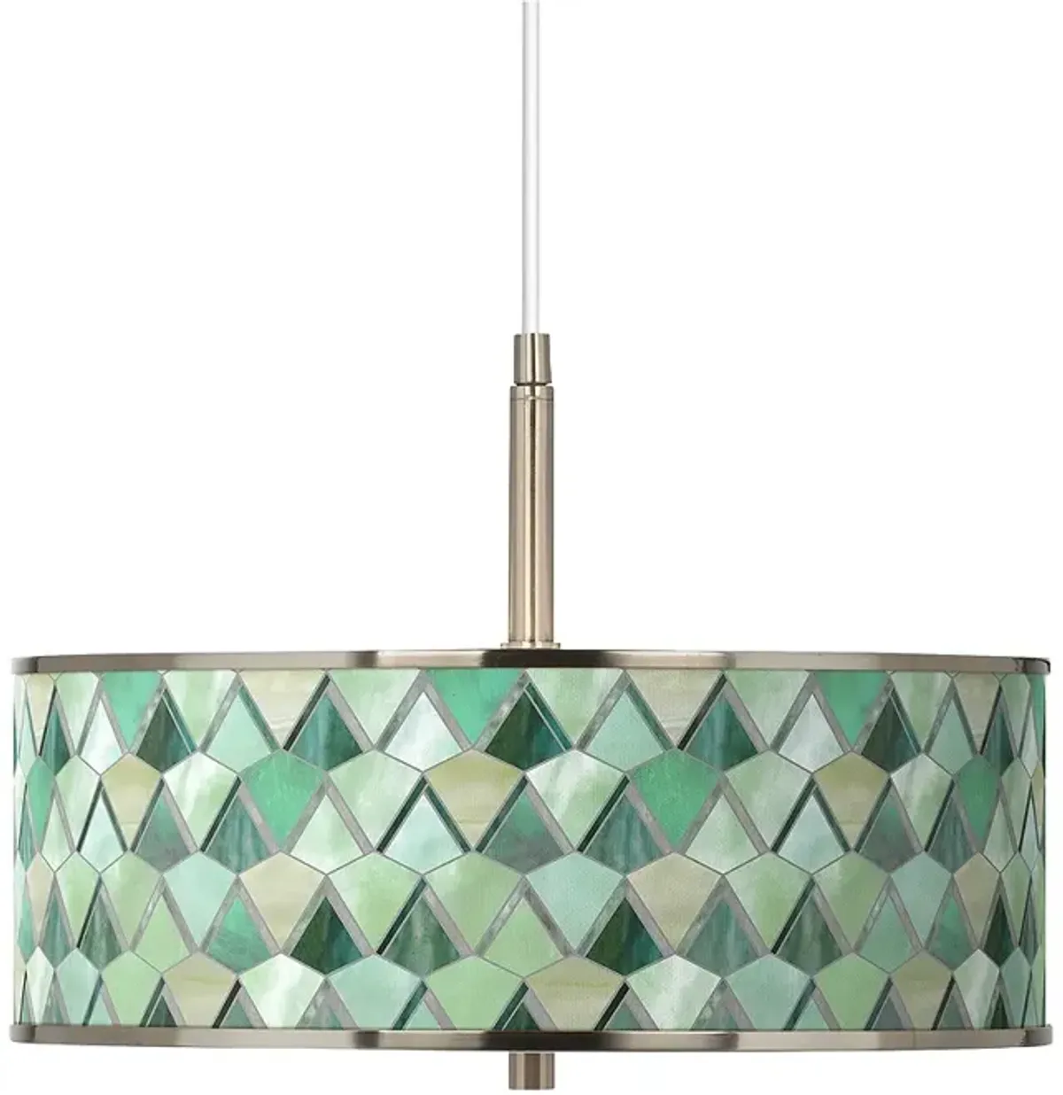 Giclee Glow 16" Wide Green Misty Morning Shade Pendant Light