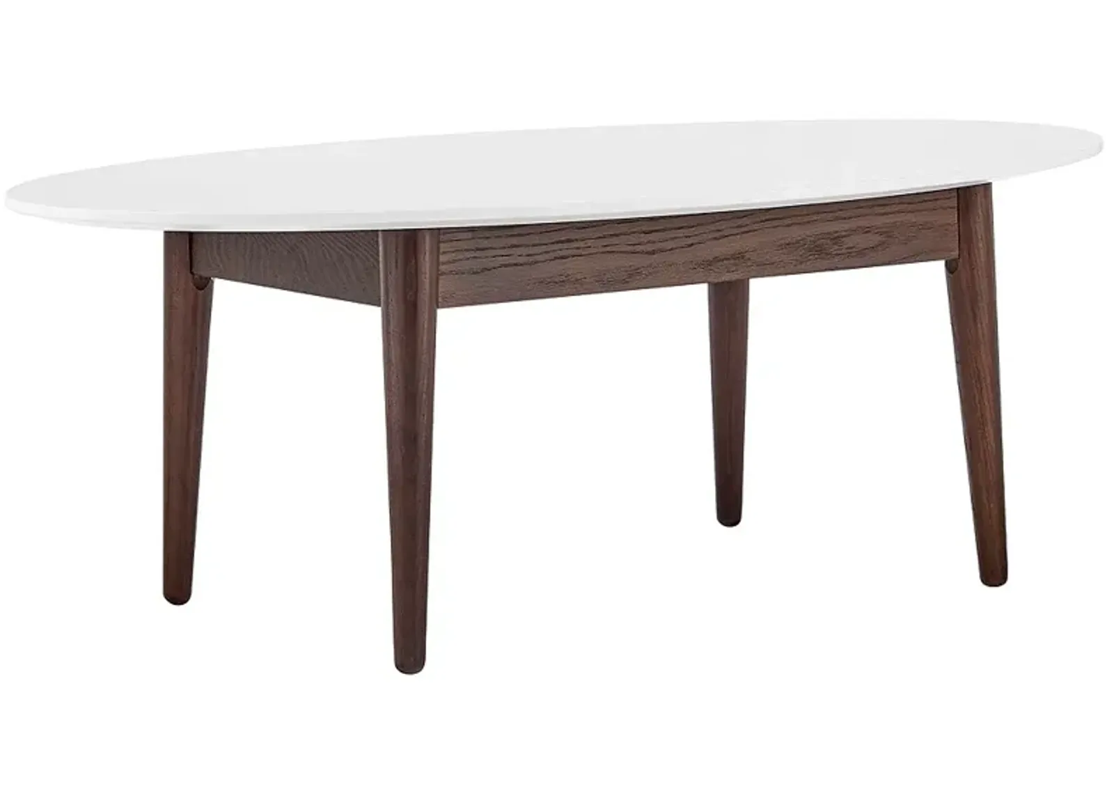 Manon 43 1/4" Wide Matte White Dark Walnut Coffee Table