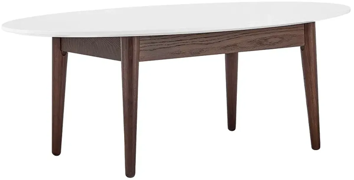 Manon 43 1/4" Wide Matte White Dark Walnut Coffee Table