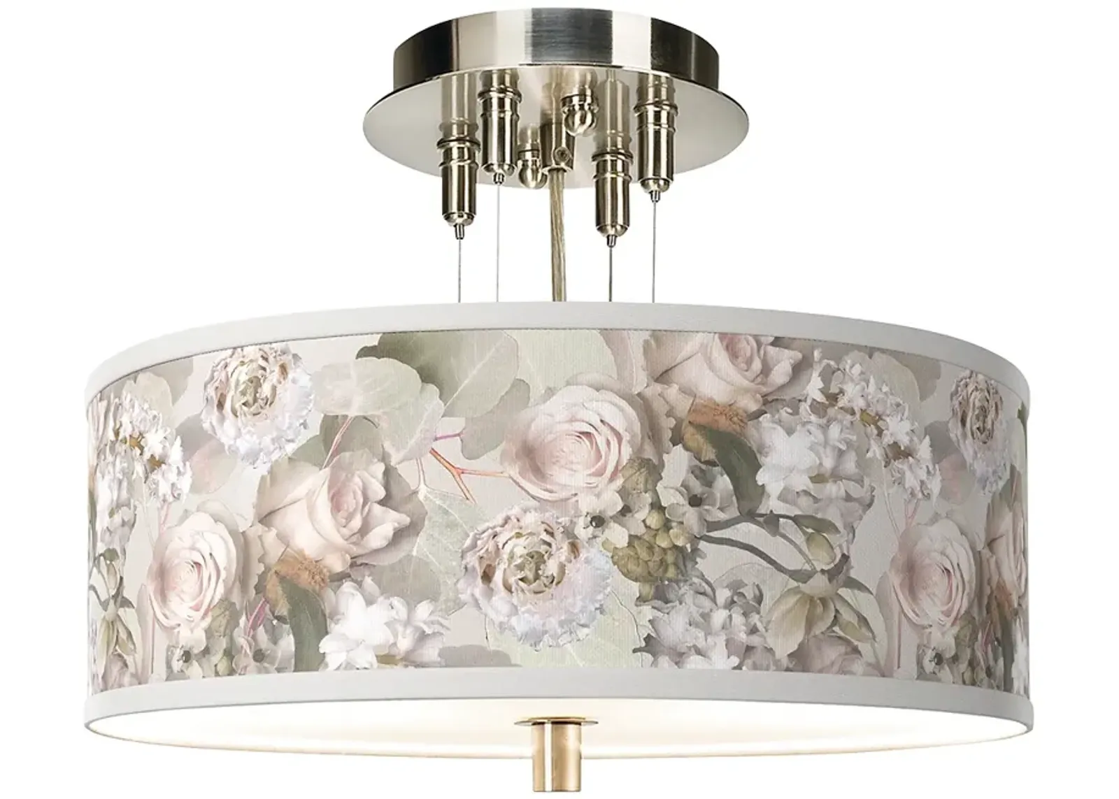 Rosy Blossoms Giclee 14" Wide Ceiling Light