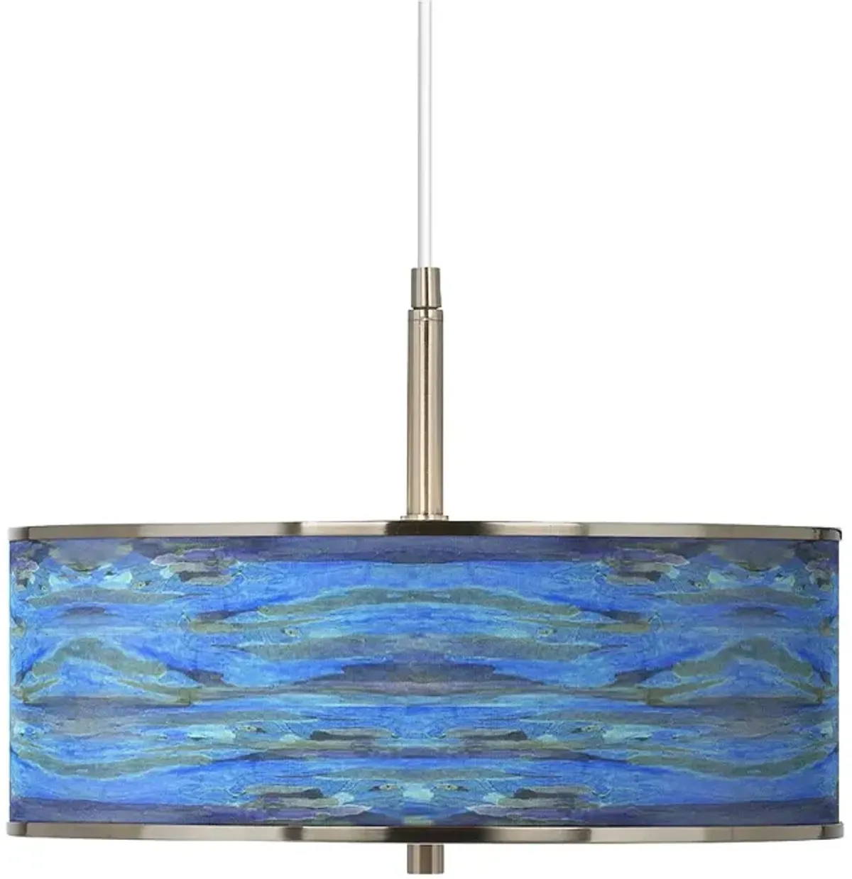 Giclee Glow Oceanside 16" Wide Modern Blue Pendant Light