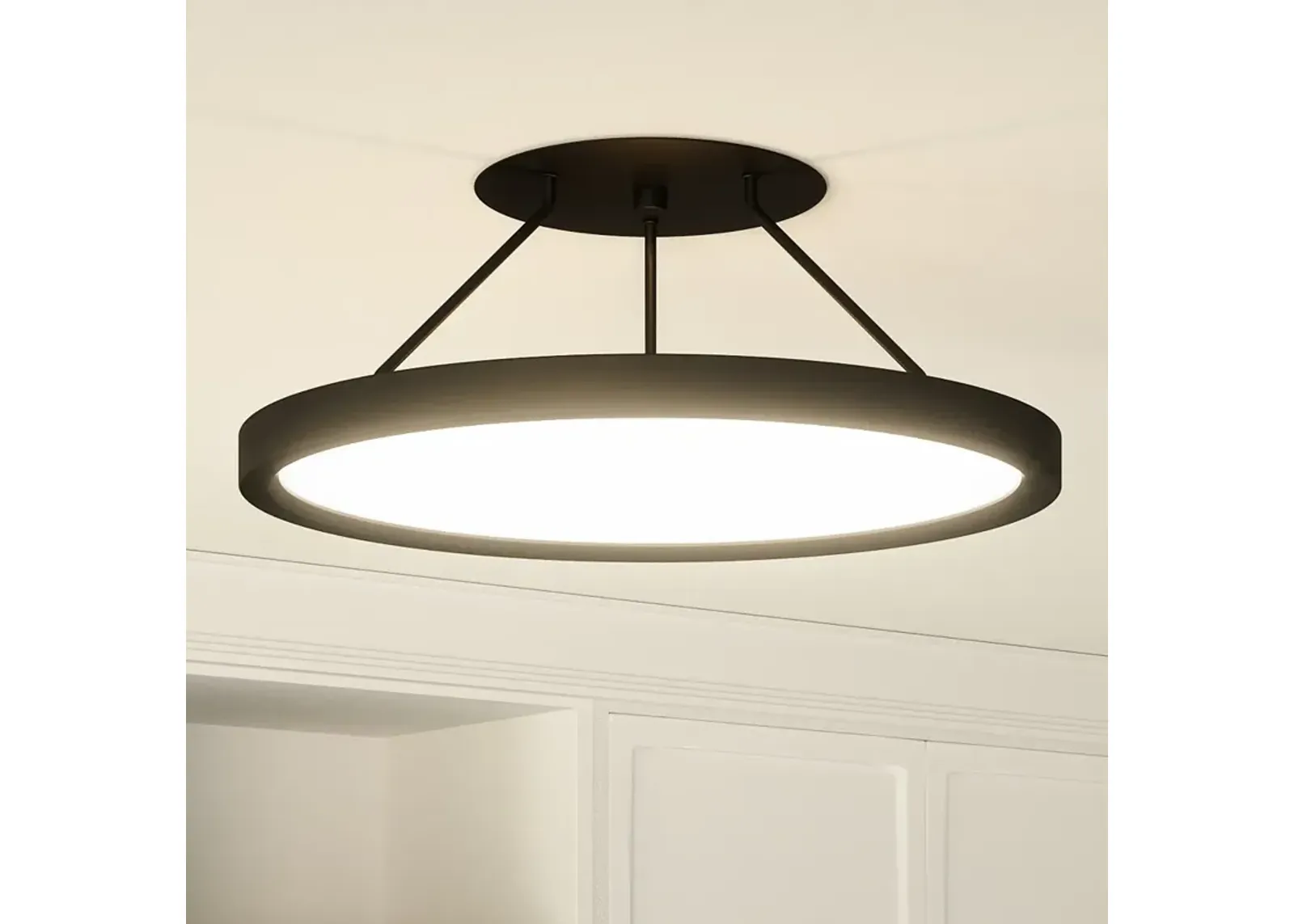 Outskirts Integrated LED Earth Black Semi-Flush Mount