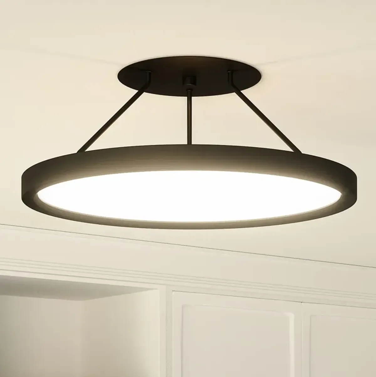 Outskirts Integrated LED Earth Black Semi-Flush Mount