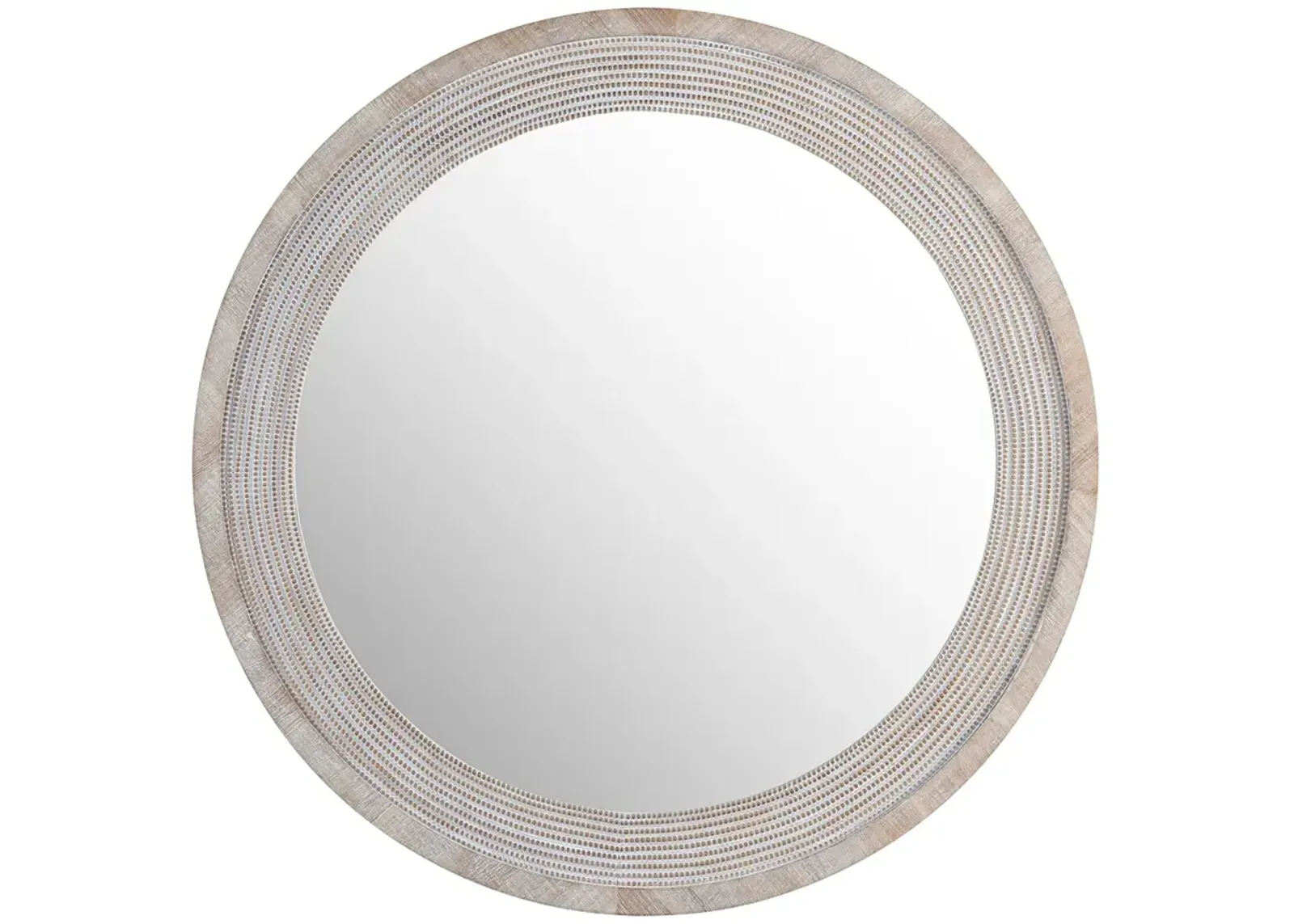 Johnson Wooden Framed Round Wall Mirror - Natural