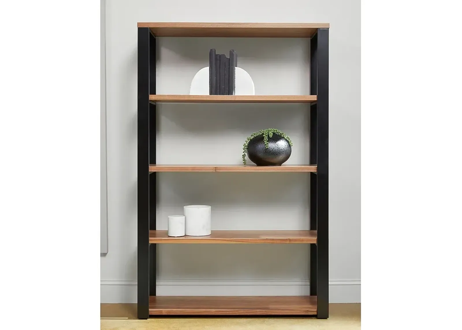 Dillon 39 1/2"W Black American Walnut 4-Shelf Shelving Unit