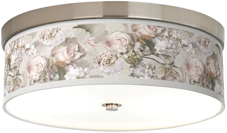 Giclee Gallery 14" Wide Rosy Blossoms Shade Drum Ceiling Light