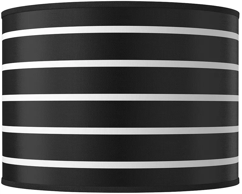 Bold Black Stripe Giclee Round Drum Lamp Shade 15.5x15.5x11 (Spider)