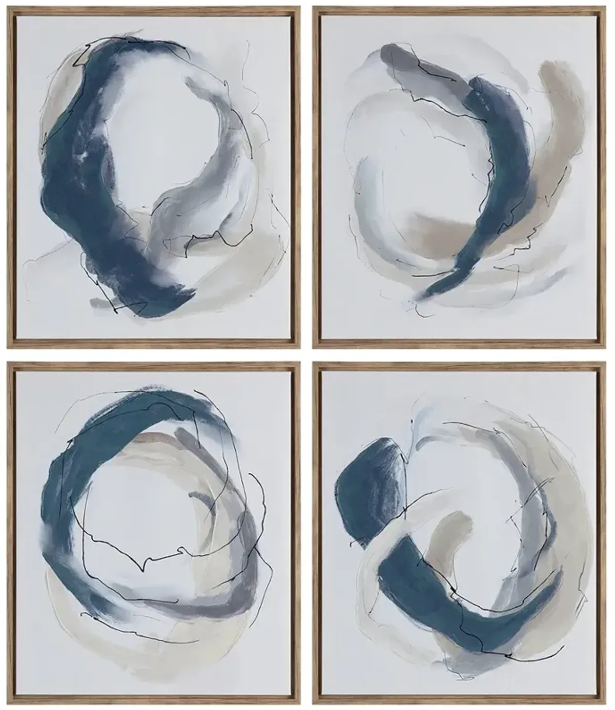 Geneva Framed Canvas Wall Art Set of Four