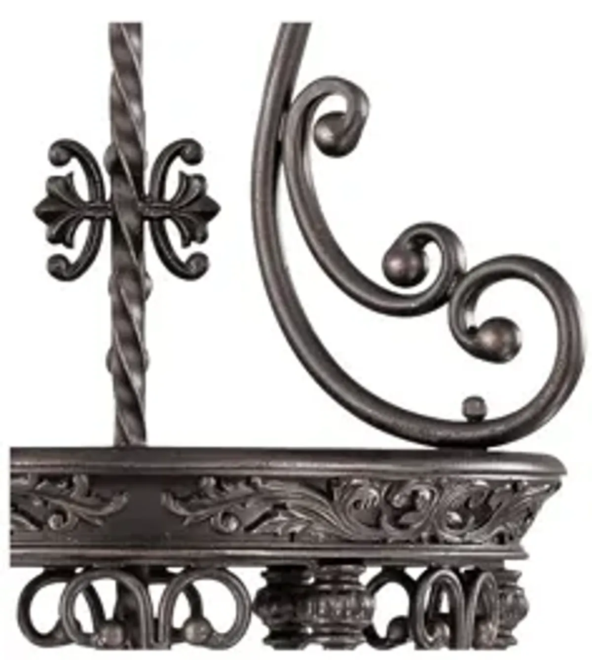 Franklin Iron French Scroll 15 1/4" Three Light Iron Foyer Chandelier