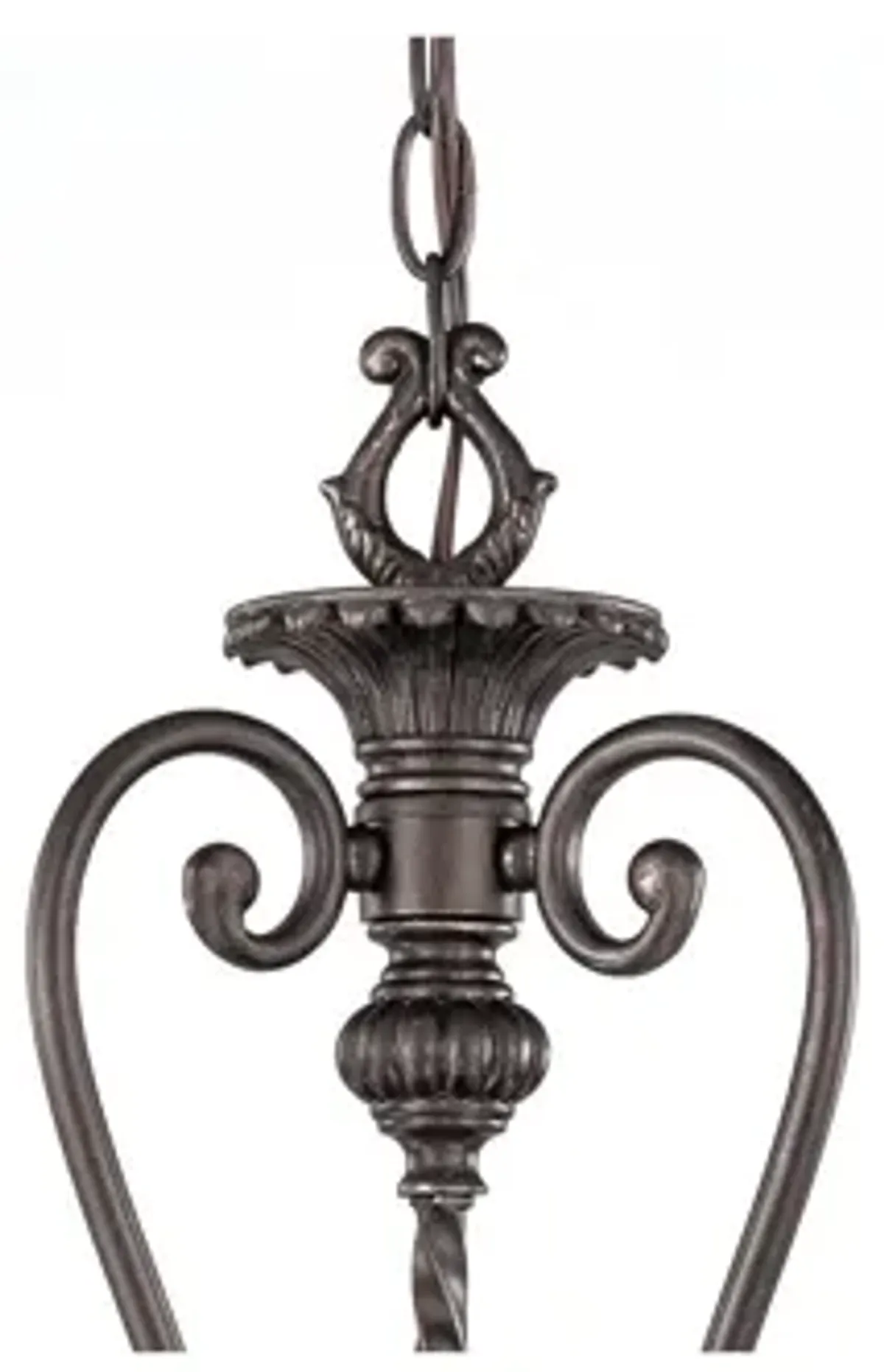 Franklin Iron French Scroll 15 1/4" Three Light Iron Foyer Chandelier