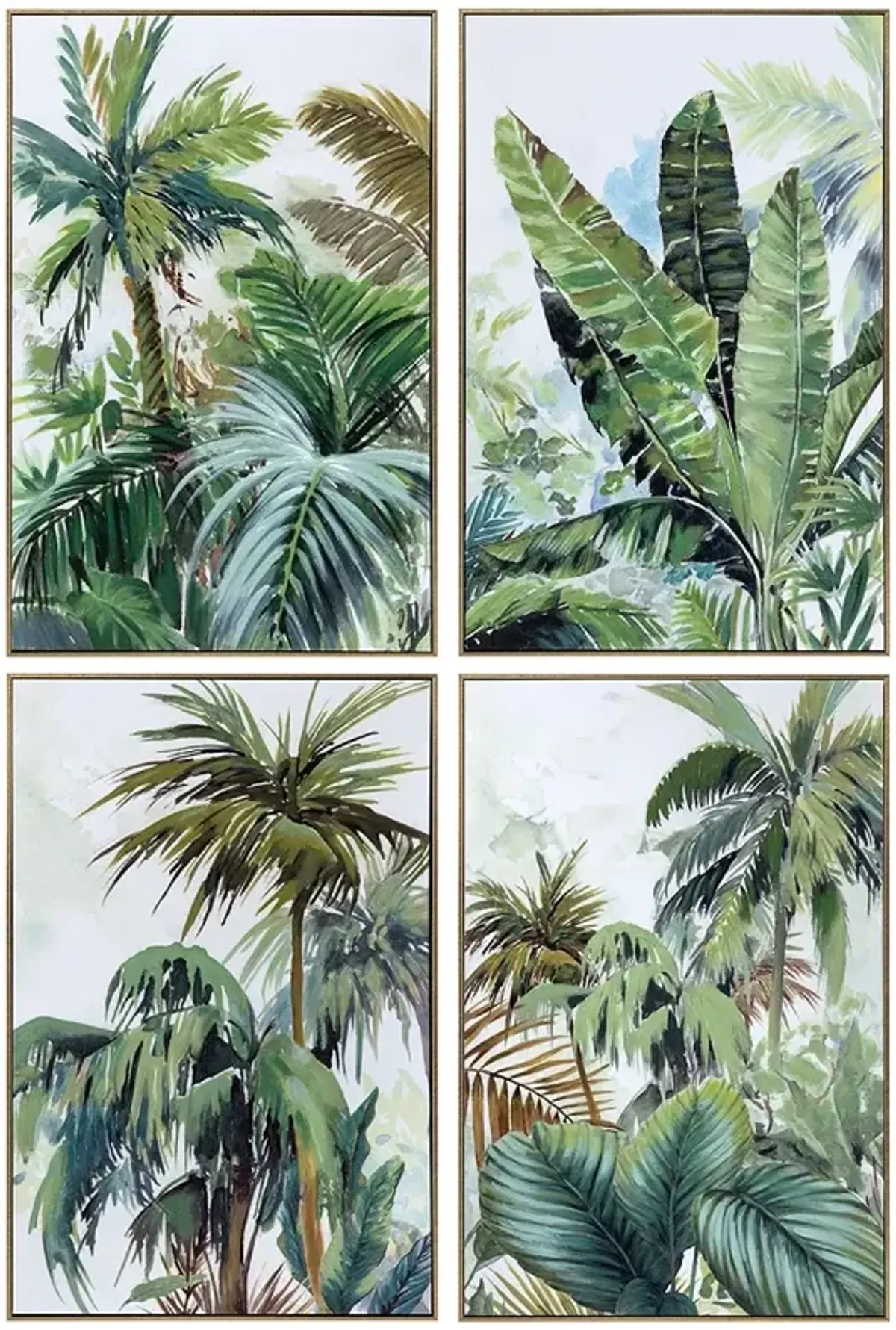 Palms And Ferns Framed Canvas Set of 4