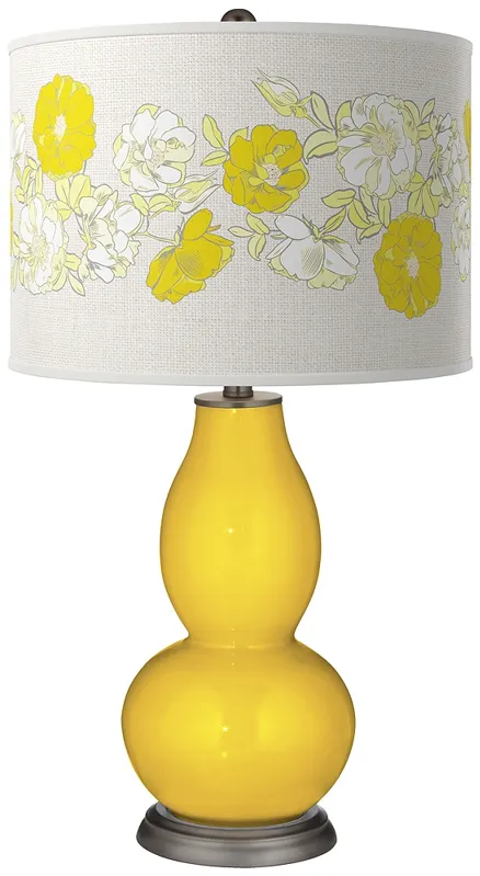 Color Plus Double Gourd 29 1/2" Citrus Orange Yellow Glass Table Lamp