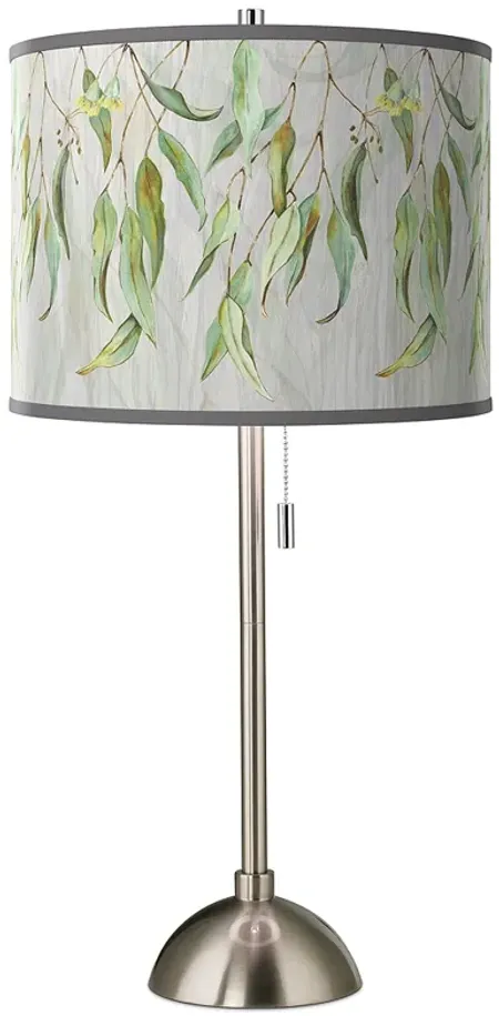 Eucalyptus Giclee Brushed Nickel Table Lamp