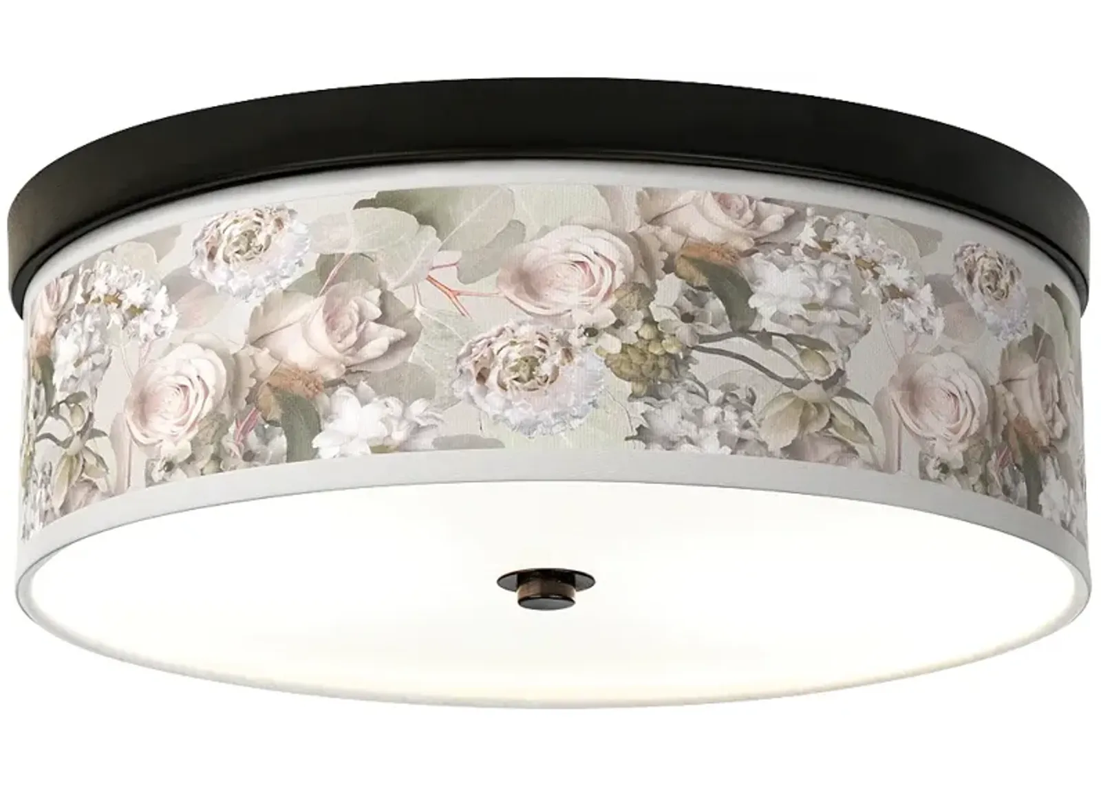 Rosy Blossoms Giclee Energy Efficient Bronze Ceiling Light