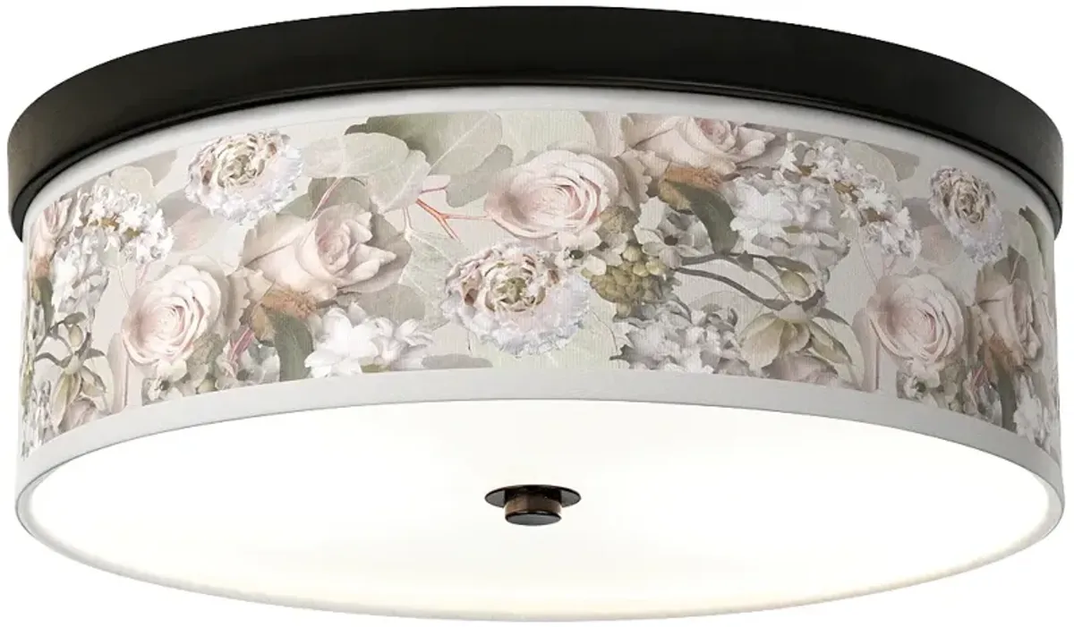 Rosy Blossoms Giclee Energy Efficient Bronze Ceiling Light