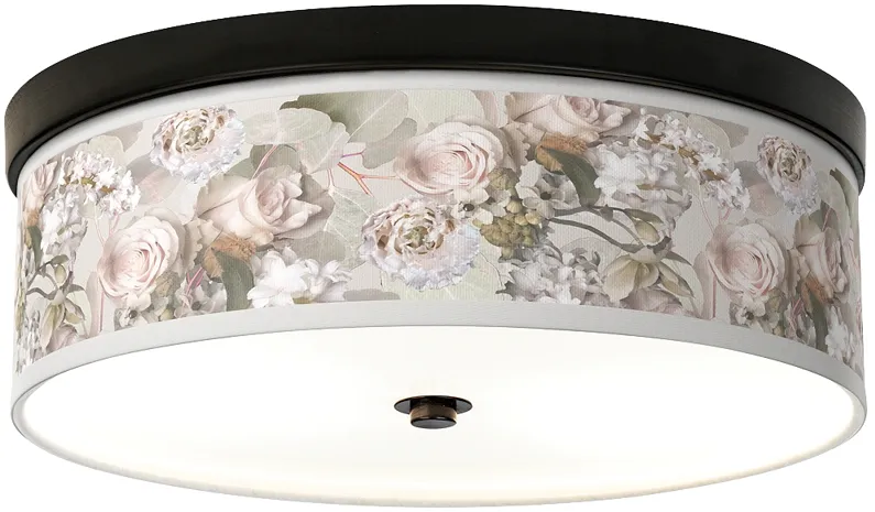 Rosy Blossoms Giclee Energy Efficient Bronze Ceiling Light