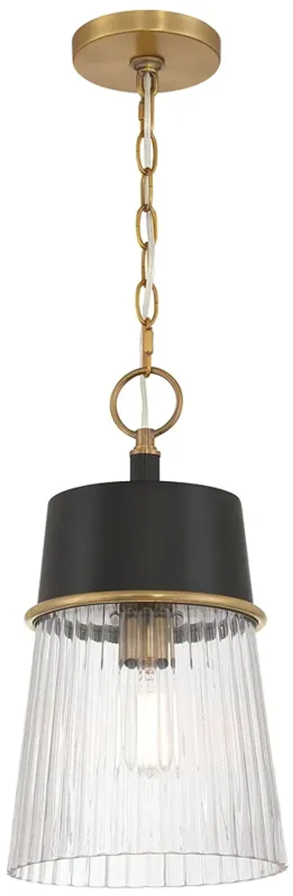 Stamford 9" Wide Brass and Matte Black Mini Pendant