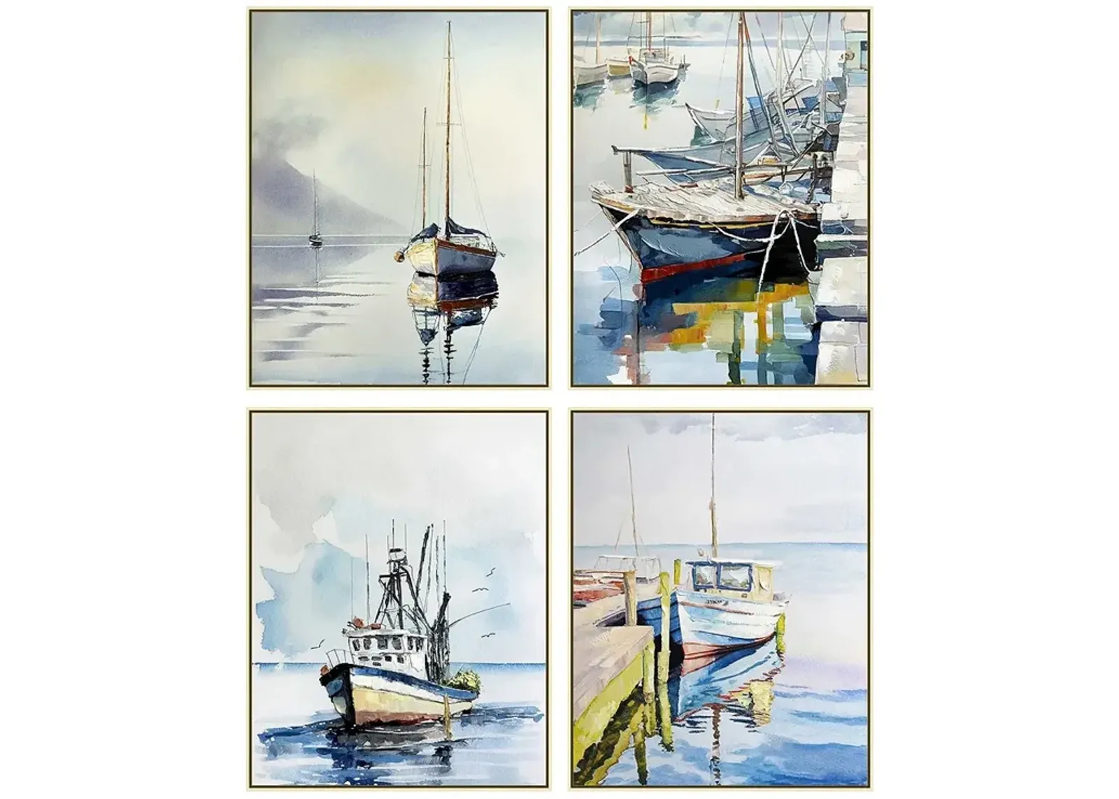 Nassau I Framed Canvas Painting Set of 4