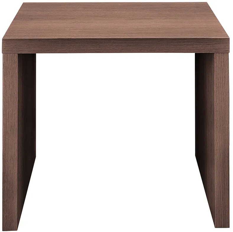 Abby 23 3/4"W American Walnut Veneer Wood Square Side Table