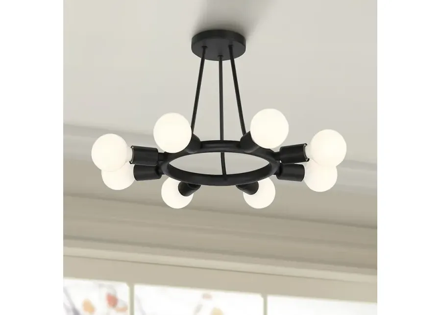 Crystorama Dakota 15" Wide Black Ceiling Light