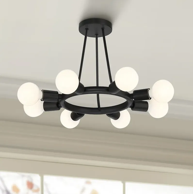 Crystorama Dakota 15" Wide Black Ceiling Light