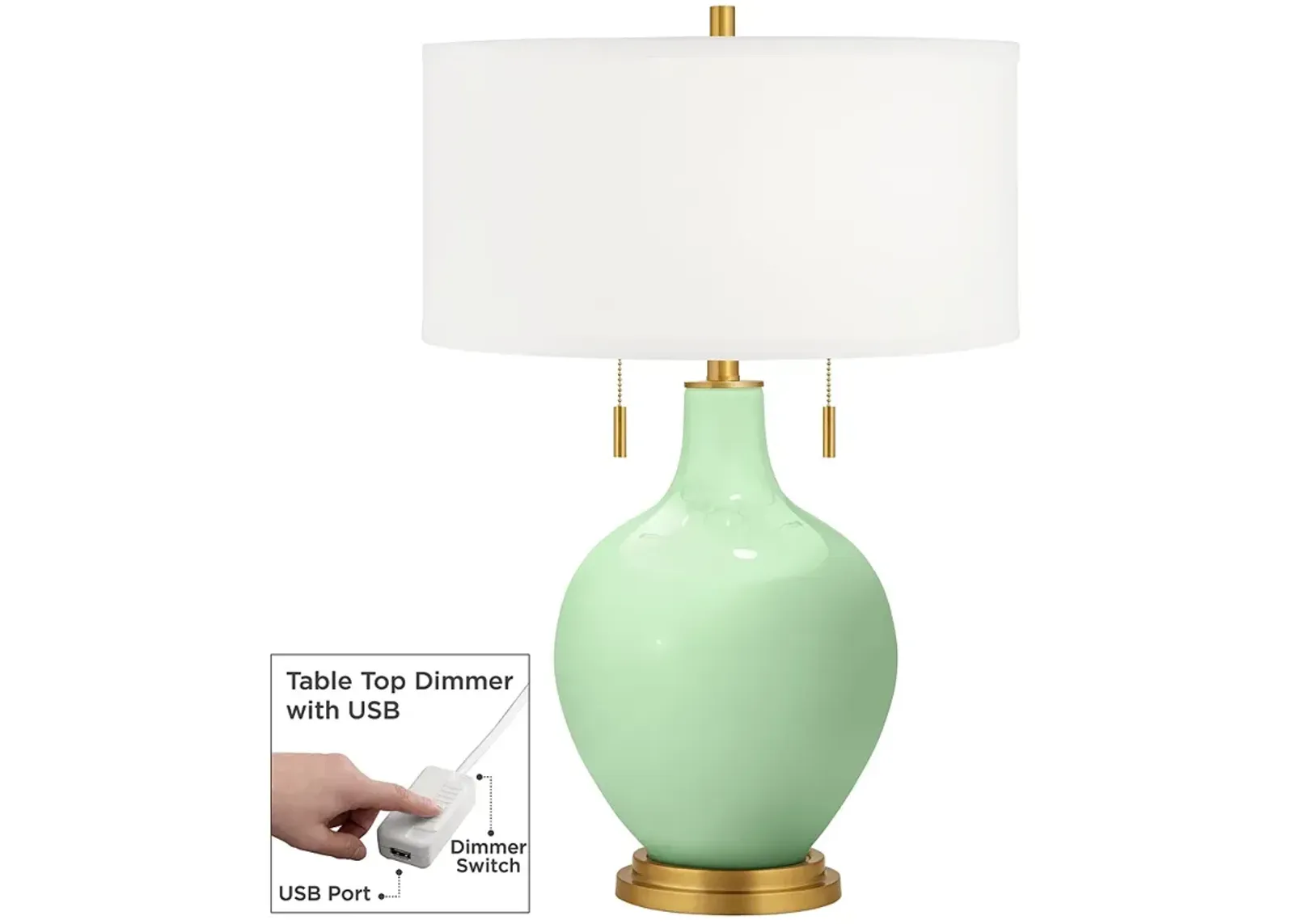 Flower Stem Toby Brass Accents Table Lamp with Dimmer