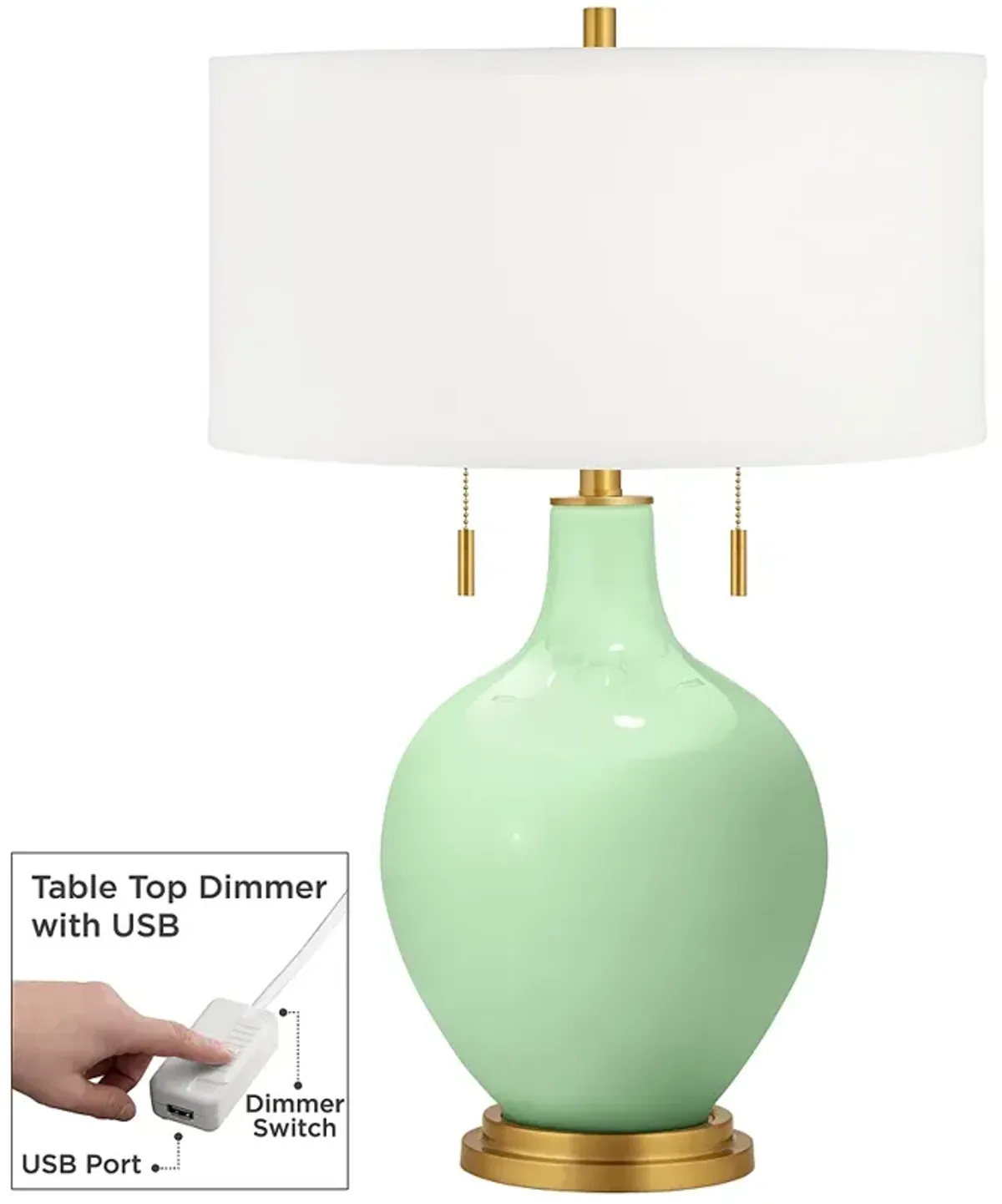 Flower Stem Toby Brass Accents Table Lamp with Dimmer