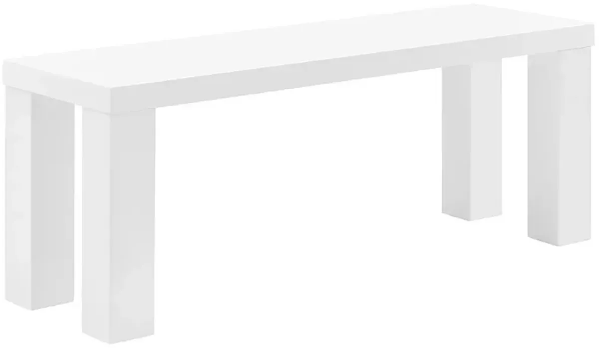 Abby 49" Wide Gloss White Lacquer Wood Bench