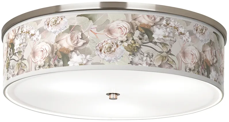 Rosy Blossoms Giclee Nickel 20 1/4" Wide Ceiling Light