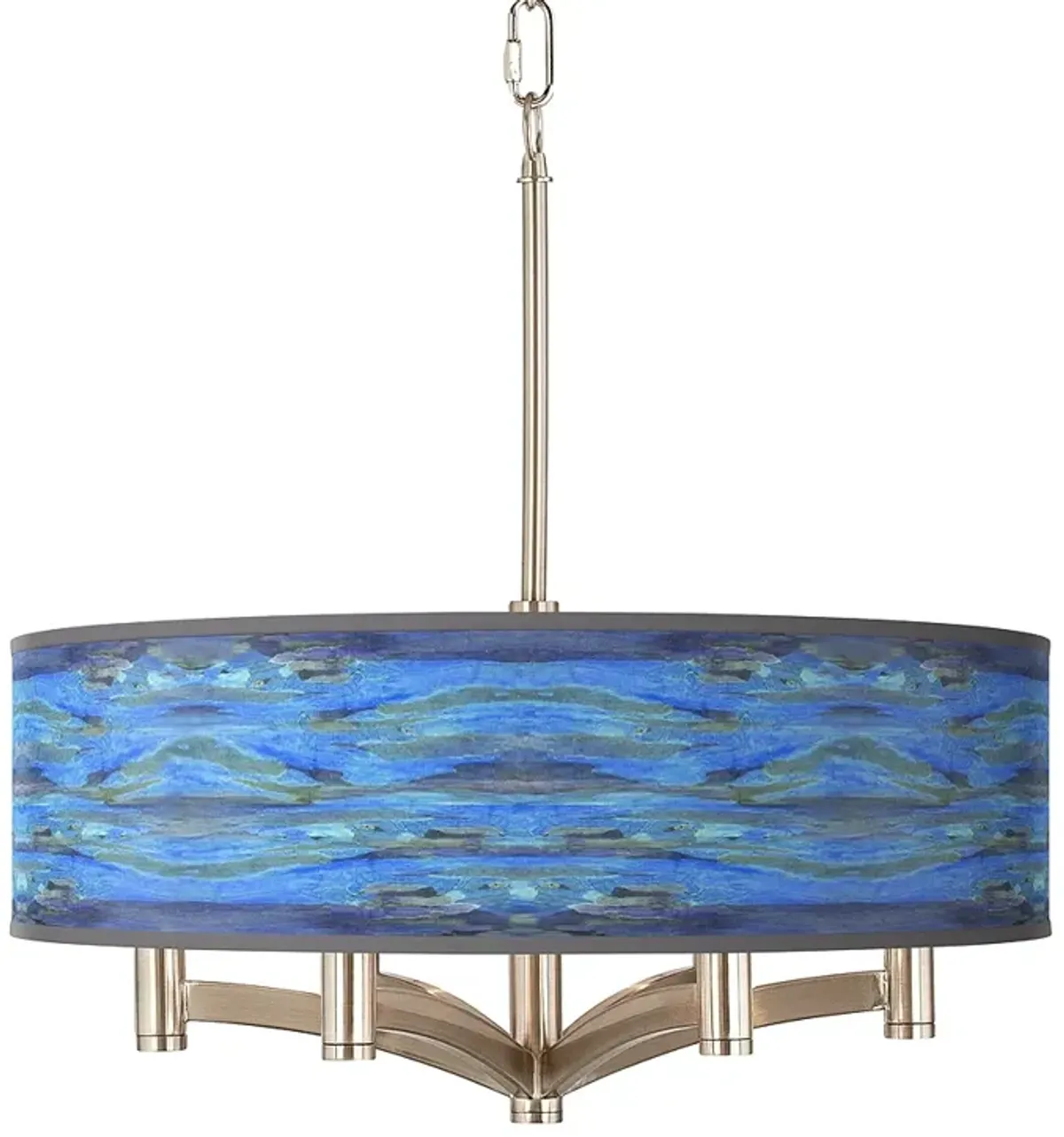 Giclee Glow Ava 20" Wide Oceanside 6-Light Nickel Pendant Chandelier