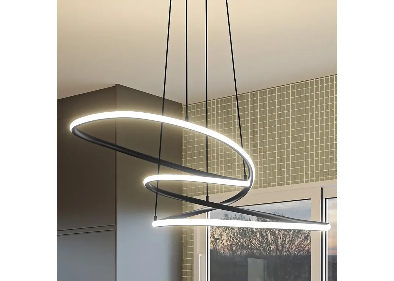 Ovard Integrated LED Matte Black Pendant