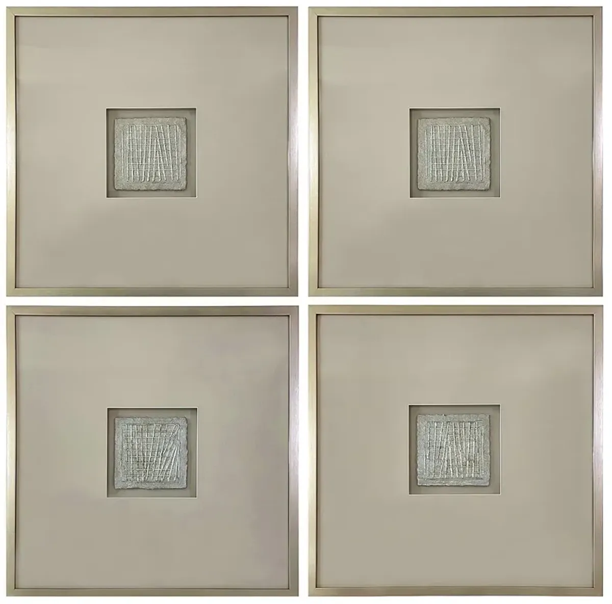 Forsythe 1 24" Square 4-Piece Framed Architectural Wall Decor Set