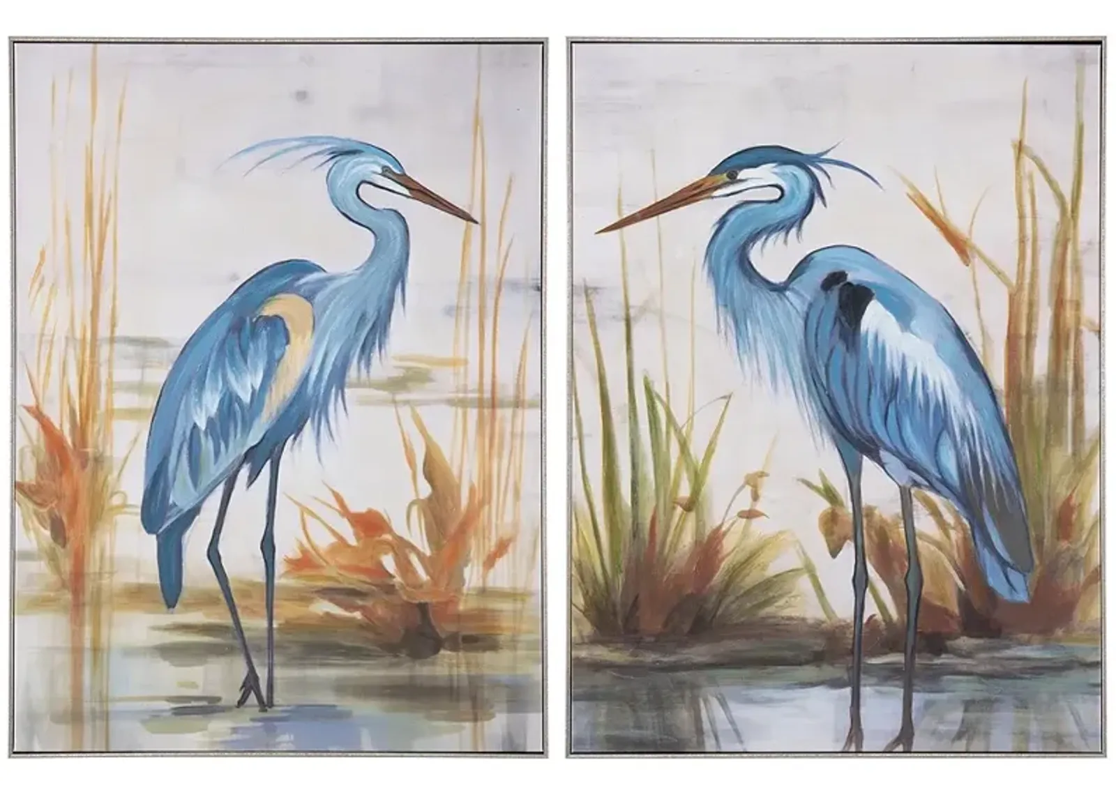 Aqua Stance Framed Canvas Set of 2