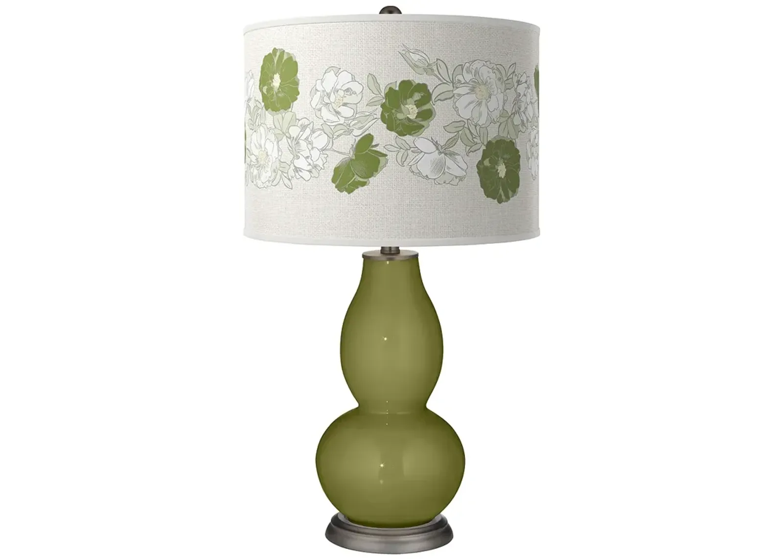 Color Plus Double Gourd 29 1/2" Rose Bouquet Rural Green Table Lamp