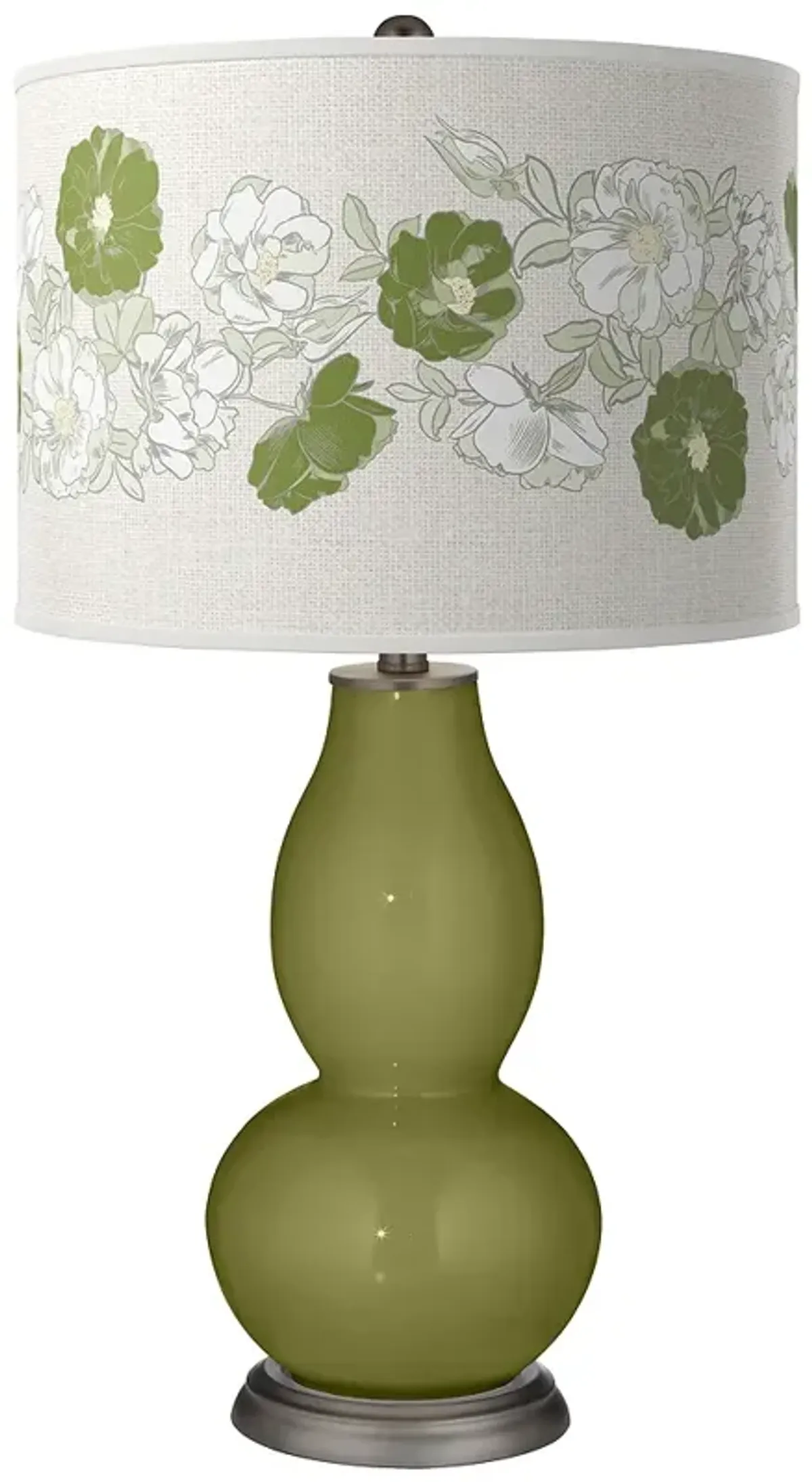 Color Plus Double Gourd 29 1/2" Rose Bouquet Rural Green Table Lamp