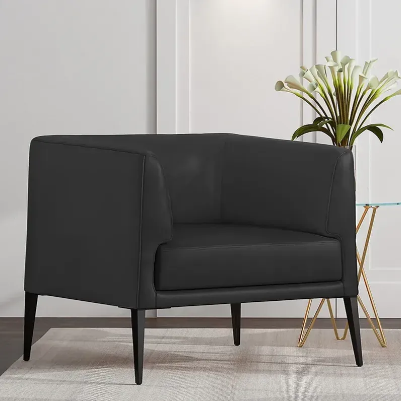 Matias Black Leatherette Lounge Chair