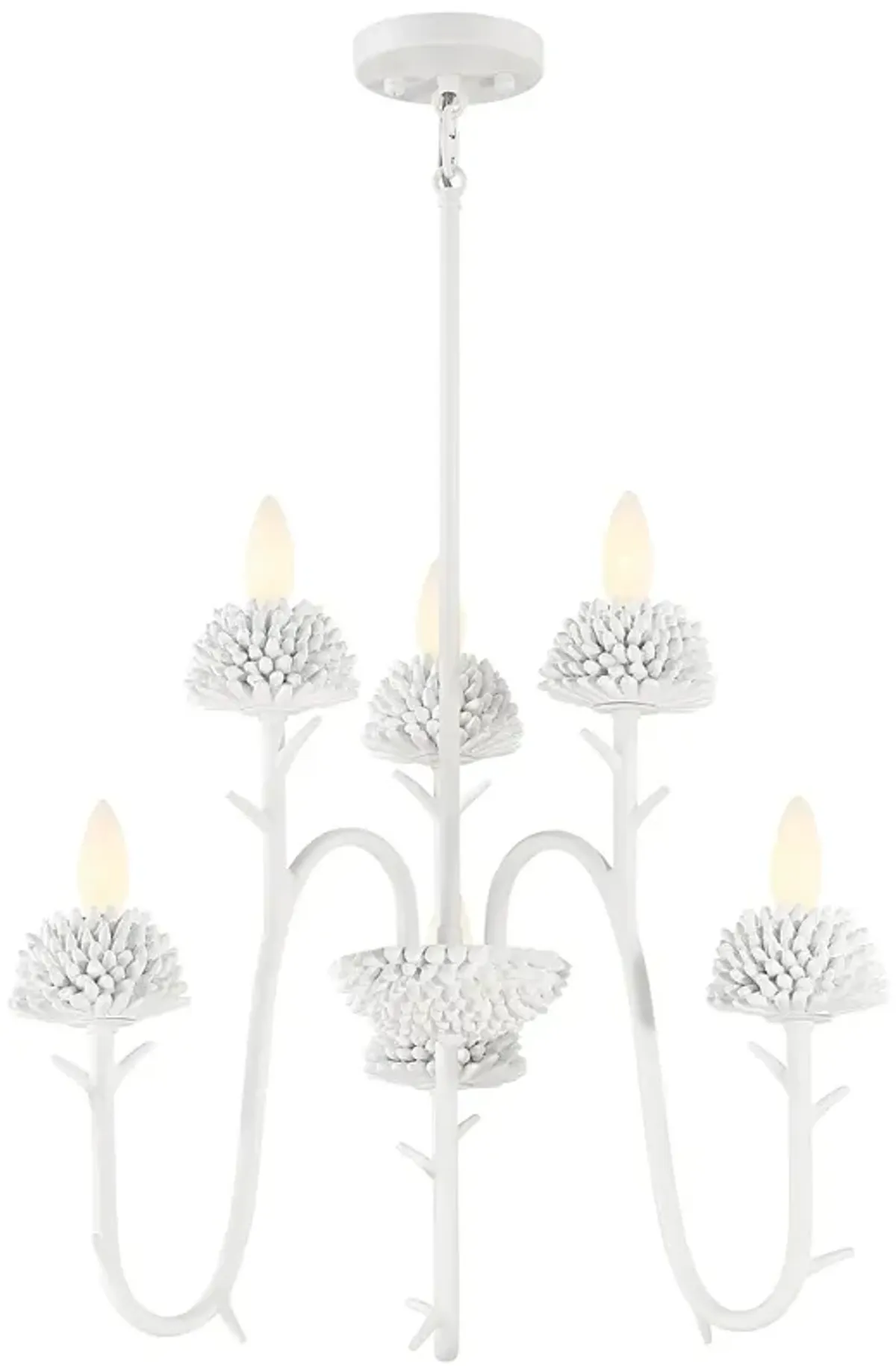 North Fork 24" Wide Sand White 6-Light Chandelier