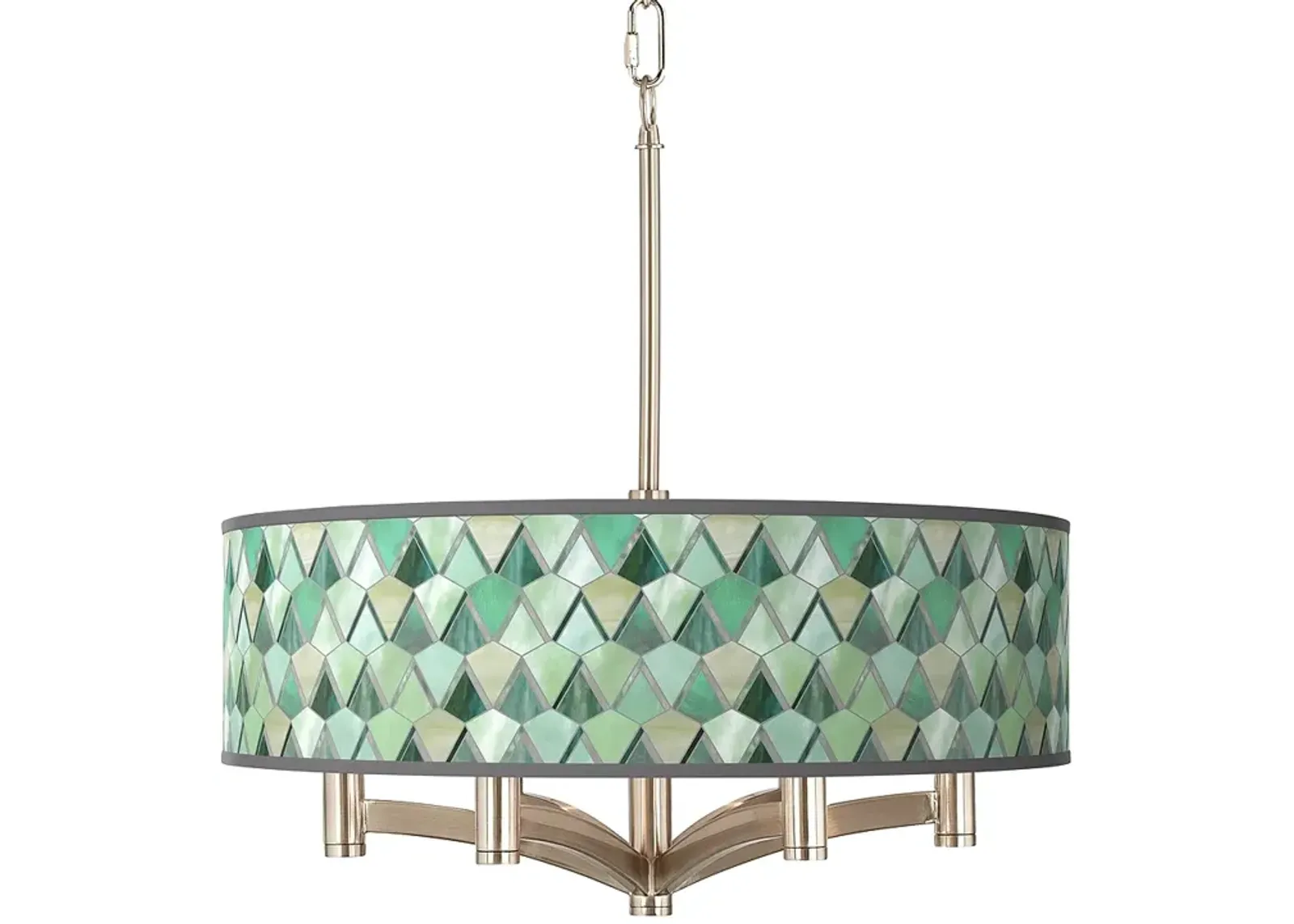 Misty Morning Ava 6-Light Nickel Pendant Chandelier