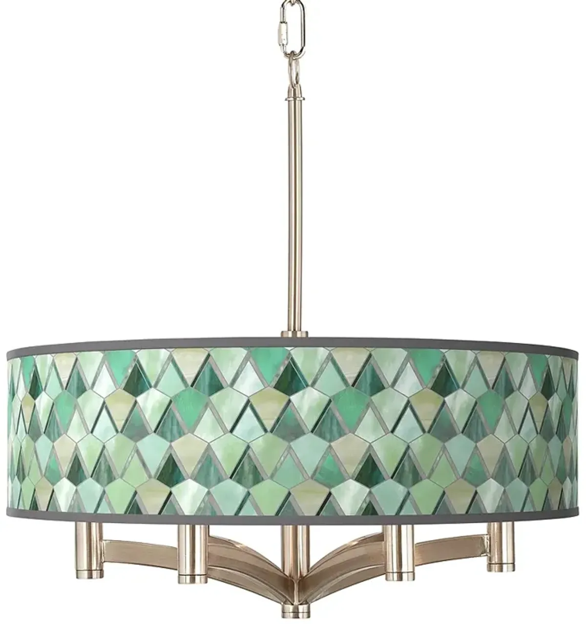 Misty Morning Ava 6-Light Nickel Pendant Chandelier