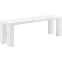 Abby 57" Wide High Gloss White Lacquer Wood Bench