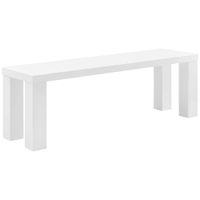 Abby 57" Wide High Gloss White Lacquer Wood Bench