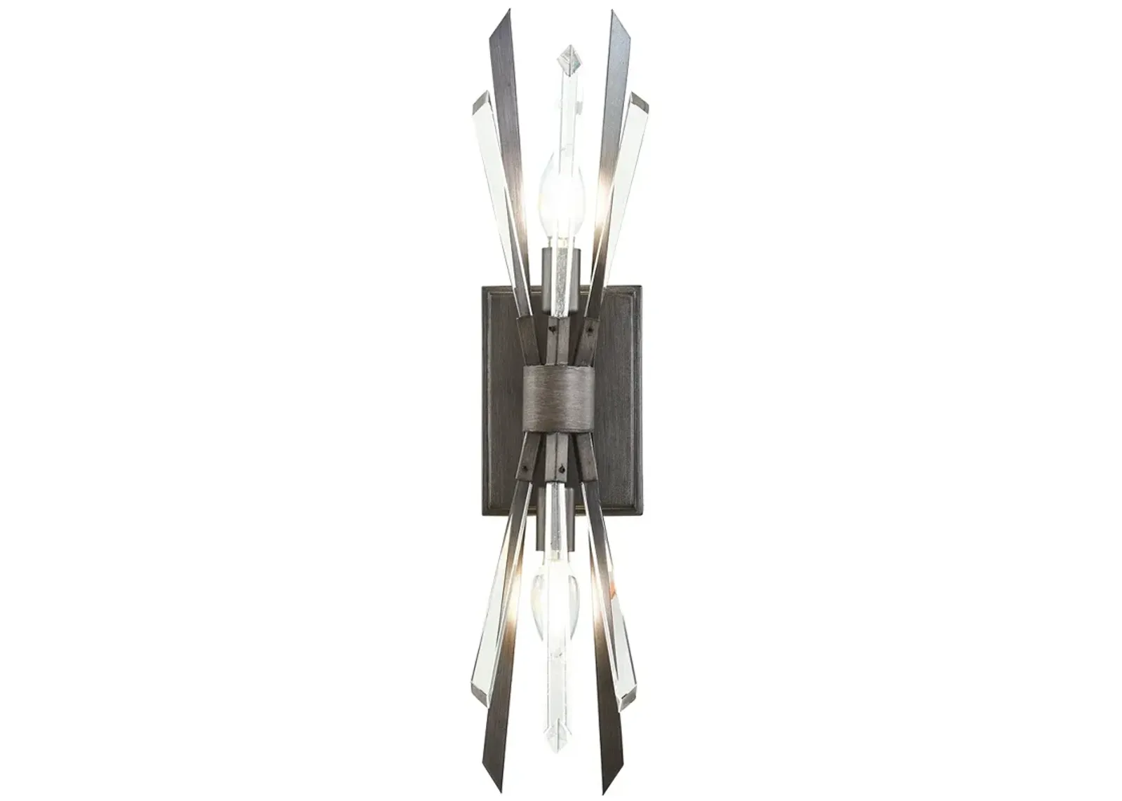 Metropolitan Elsa 2-Light 7-in Midnight Graphite Wall Sconce with Shade