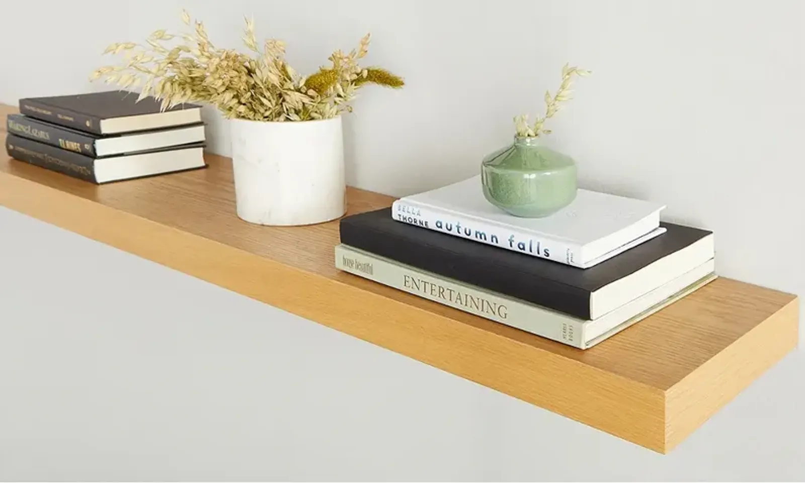 Barney 74 3/4" Wide Oak Veneer Wood Floating Wall Shelf