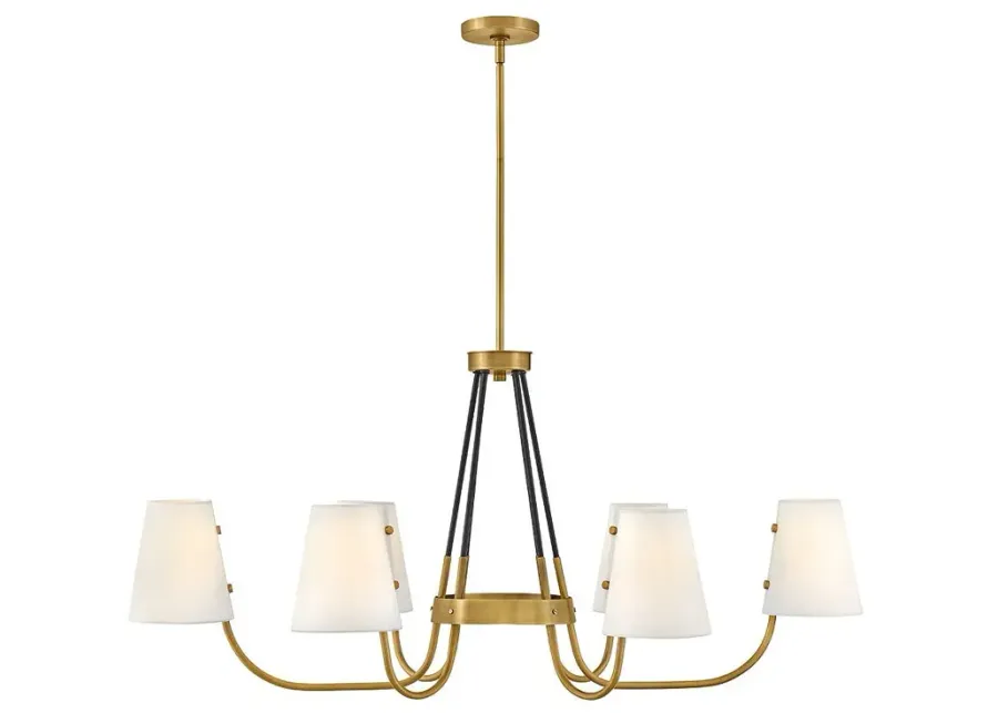 Hinkley - Chandelier Aston Six Light Linear- Heritage Brass