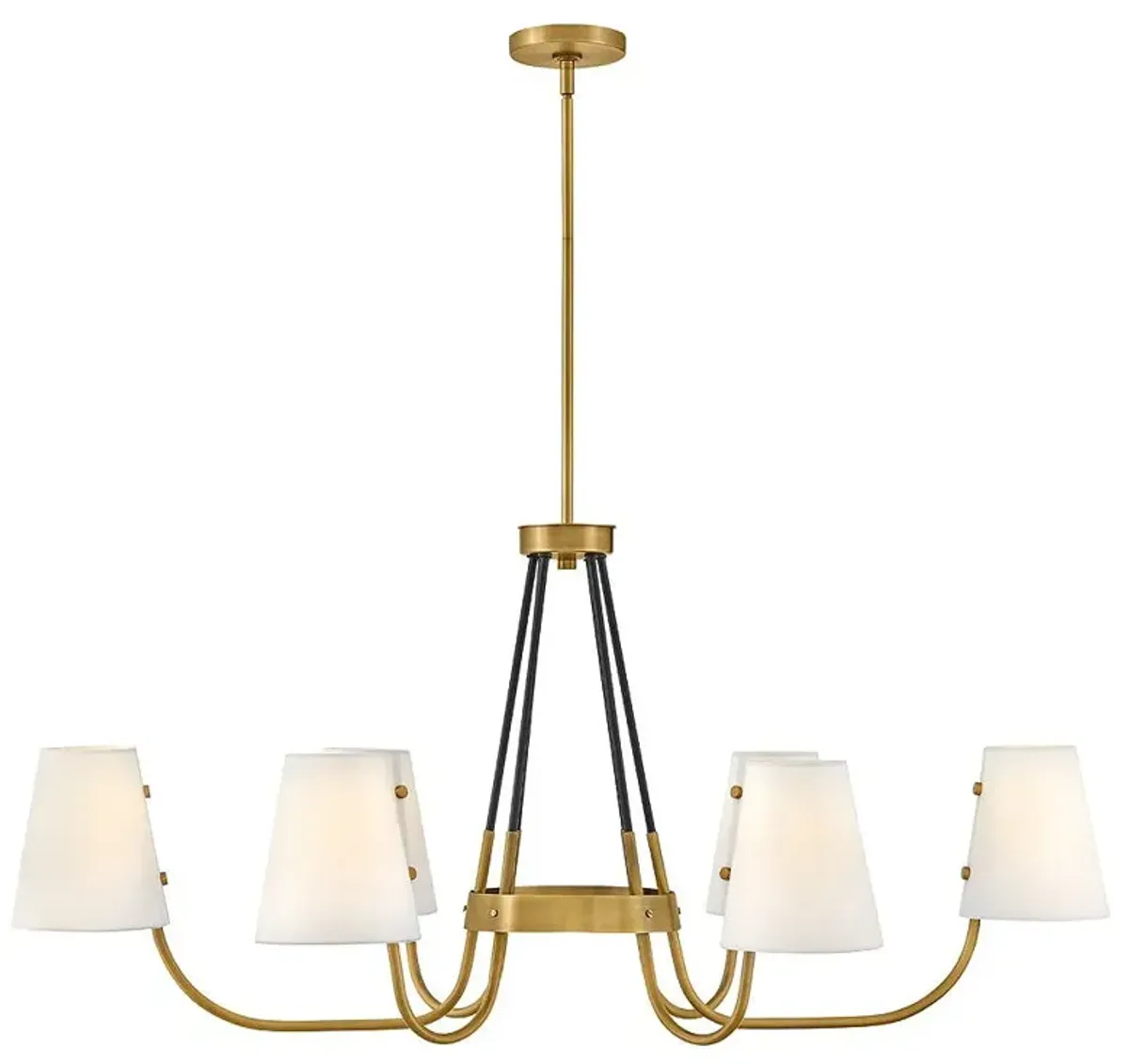 Hinkley - Chandelier Aston Six Light Linear- Heritage Brass