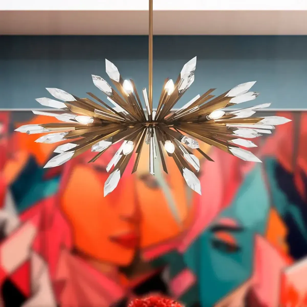 Metropolitan Elsa 12-Light 41.88-in Painted Gold Pendant