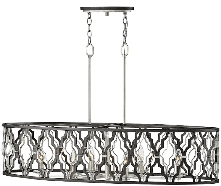 Portico 42" Wide Glacial Bronze 6-Light Linear Chandelier