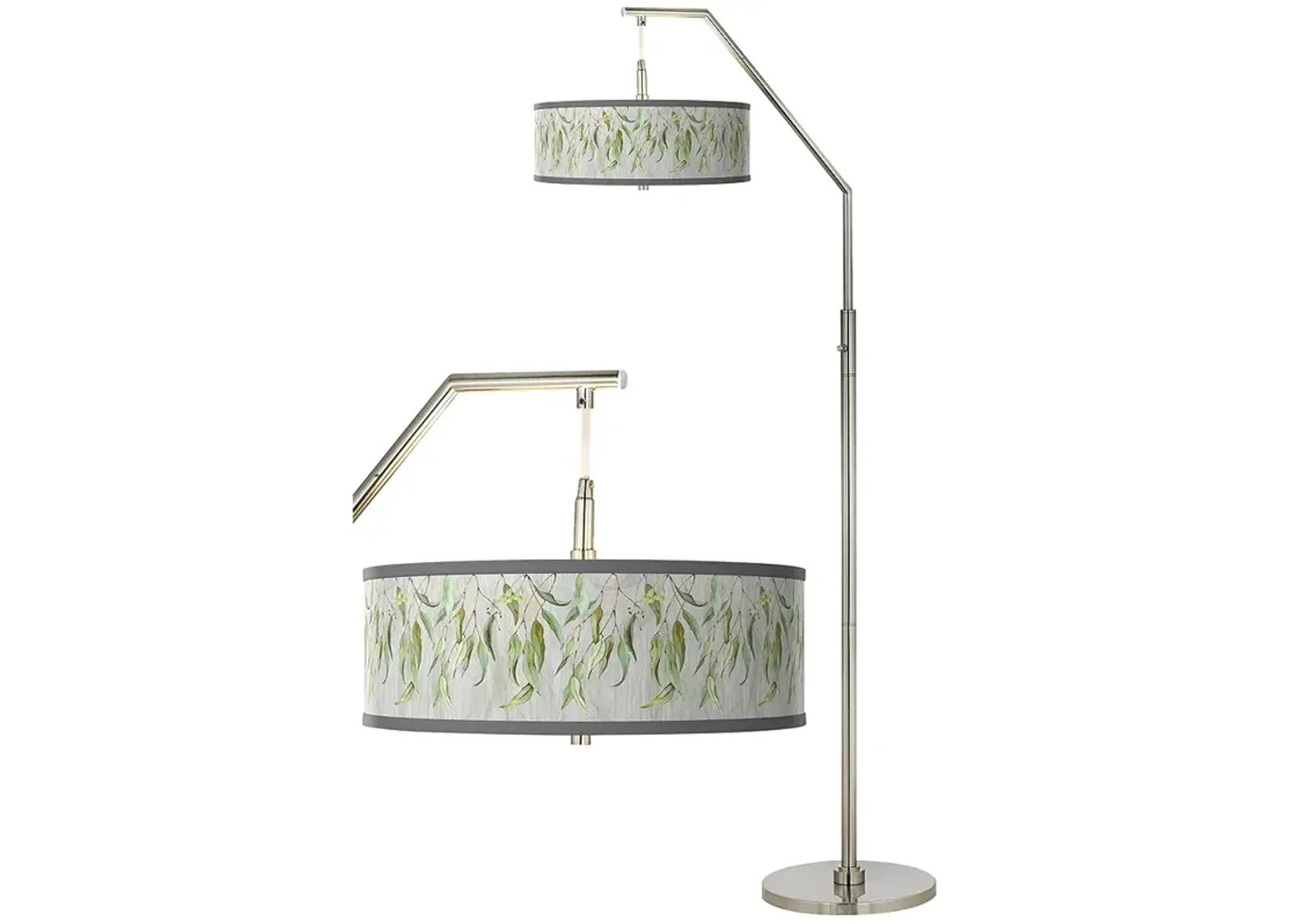 Eucalyptus Giclee Shade Arc Floor Lamp