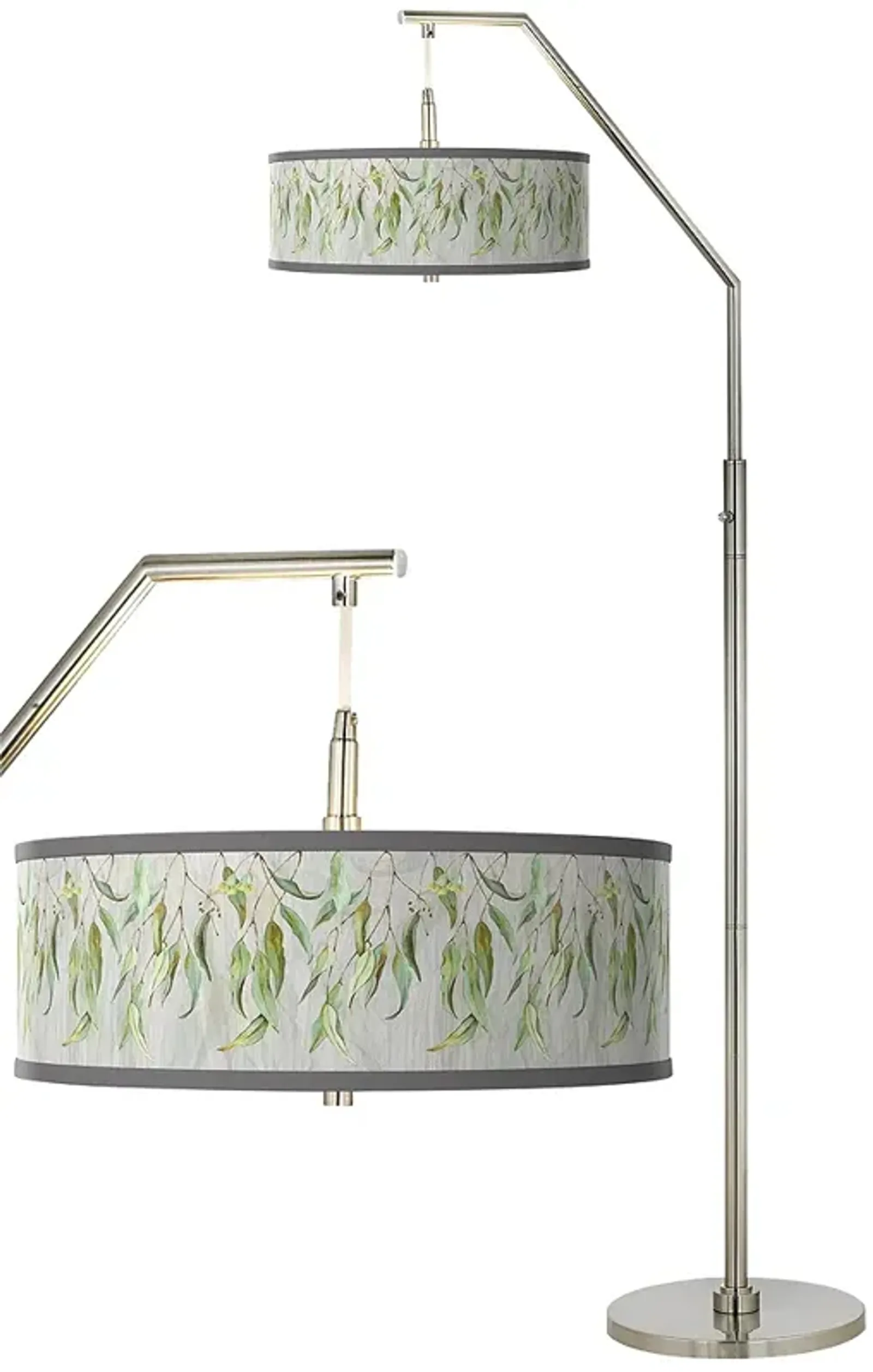 Eucalyptus Giclee Shade Arc Floor Lamp