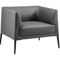 Matias Gray Leatherette Lounge Chair